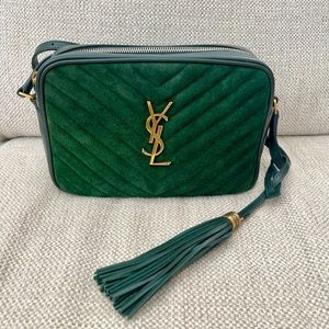 Yves Saint Laurent Medium Lou Camera Bag in Quilted Suede